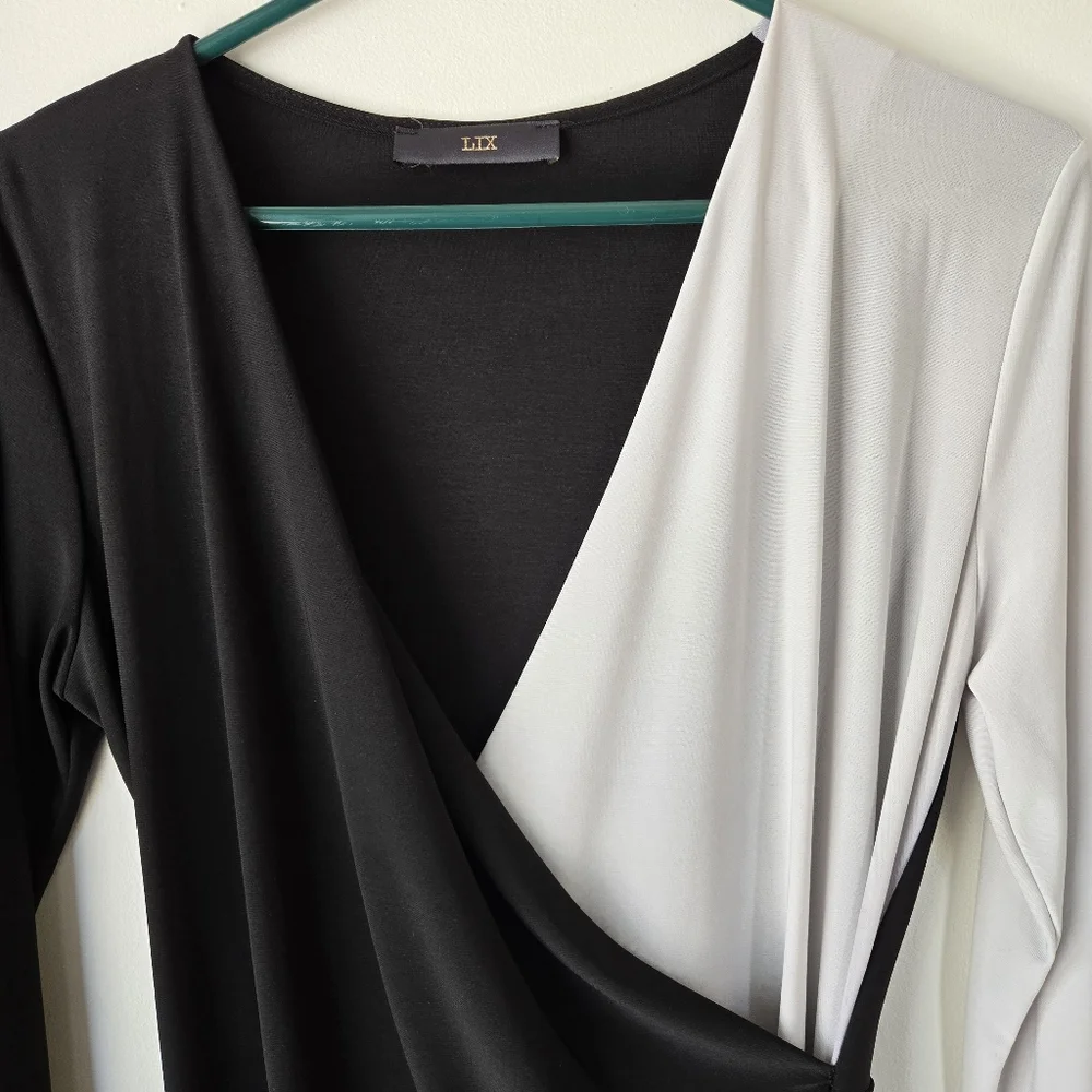 LIX Black/White Elegant Dress Sz Lg - Picture 2 of 6